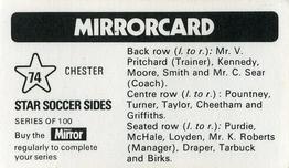 1971-72 The Mirror Mirrorcard Star Soccer Sides #74 Chester City Back
