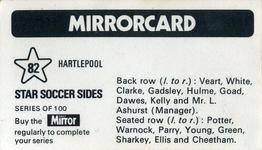 1971-72 The Mirror Mirrorcard Star Soccer Sides #82 Hartlepool United Back