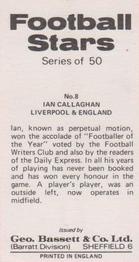 1974-75 Bassett & Co. Football Stars #8 Ian Callaghan Back