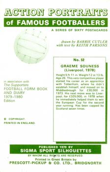 1979 Sigma Sport Silhouettes #52 Graham Souness Back