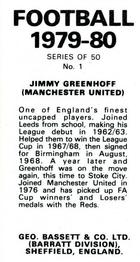 1979-80 Bassett & Co. Football #1 Jimmy Greenhoff Back