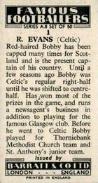 1960 Barratt & Co. Famous Footballers (A8) #1 Bobby Evans Back