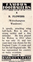 1960 Barratt & Co. Famous Footballers (A8) #6 Ron Flowers Back
