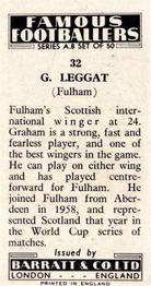 1960 Barratt & Co. Famous Footballers (A8) #32 Graham Leggatt Back