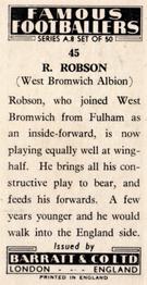 1960 Barratt & Co. Famous Footballers (A8) #45 Bobby Robson Back