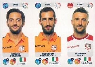 2018-19 Panini Calciatori Stickers #590 Simone Colombi / Federico Serraiocco / Fabrizio Poli Front