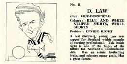 1960 Chix Confectionery Footballers #11 Denis Law Back