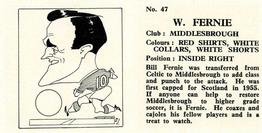 1960 Chix Confectionery Footballers #47 Willie Fernie Back