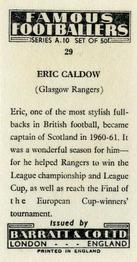 1962 Barratt & Co. Famous Footballers (A10) #29 Eric Caldow Back