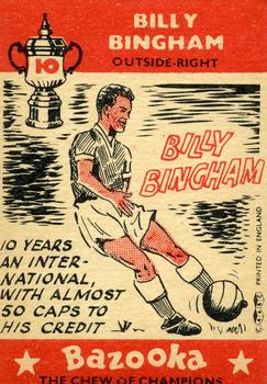 1962 A&BC Chewing Gum Bazooka #10 Billy Bingham Back