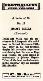1963 Comet Sweets Footballers and Club Colours #15 Jimmy Melia Back