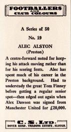 1963 Comet Sweets Footballers and Club Colours #19 Alec Alston Back