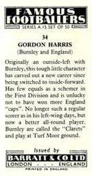 1967-68 Barratt & Co. Famous Footballers (A15) #34 Gordon Harris Back