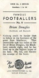 1959-60 Chix Confectionery Famous Footballers #8 Bryan Douglas Back