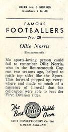 1959-60 Chix Confectionery Famous Footballers #20 Ollie Norris Back