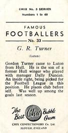 1959-60 Chix Confectionery Famous Footballers #33 Gordon Turner Back