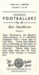 1959-60 Chix Confectionery Famous Footballers #41 Len Shackleton Back