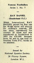 1959-60 NSS Famous Footballers #7 Ray Daniel Back
