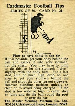 1958 Master Vending Cardmaster Football Tips #28 John Hewie Back