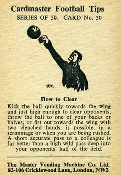1958 Master Vending Cardmaster Football Tips #30 Jimmy Murray Back