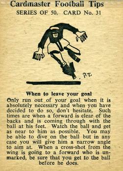 1958 Master Vending Cardmaster Football Tips #31 Don Roper Back