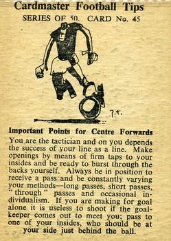 1958 Master Vending Cardmaster Football Tips #45 Peter Harris Back