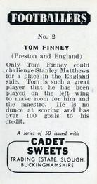 1957 Cadet Sweets Footballers #2 Tom Finney Back