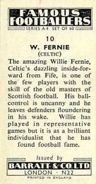 1956 Barratt & Co. Famous Footballers (A4) #10 Willie Fernie Back