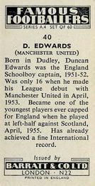 1956 Barratt & Co. Famous Footballers (A4) #40 Duncan Edwards Back