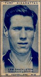 1948 Turf Cigarettes Footballers #38 Len Shackleton Front