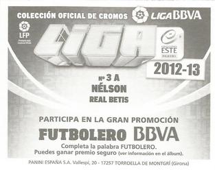 2012-13 Panini Este Spanish LaLiga Stickers #3A Nelson Marcos Back