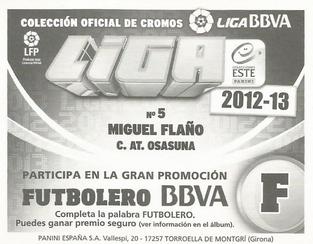 2012-13 Panini Este Spanish LaLiga Stickers #5 Miguel Flano Back
