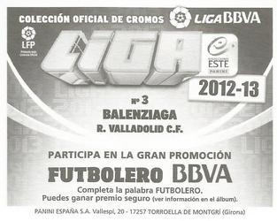 2012-13 Panini Este Spanish LaLiga Stickers #3 Mikel Balenziaga Back