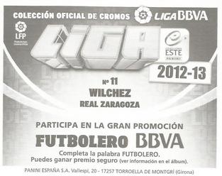 2012-13 Panini Este Spanish LaLiga Stickers #11 Lucas Wilchez Back