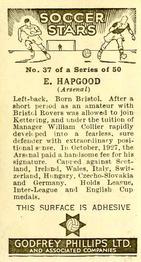 1936 Godfrey Phillips Soccer Stars #37 Eddie Hapgood Back