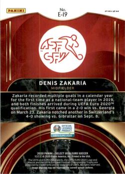 2020 Panini Select UEFA Euro - Equalizers Silver Prizm #E-19 Denis Zakaria Back