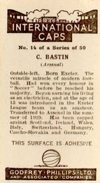 1936 Godfrey Phillips International Caps #14 Cliff Bastin Back