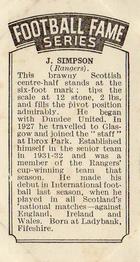 1935 Amalgamated Press The Pilot Football Fame #NNO Jimmy Simpson Back