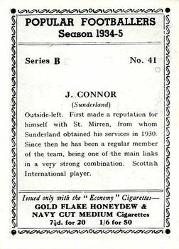 1935 R & J Hill Popular Footballers #41 Jimmy Connor Back