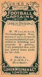 1908 Cohen Weenen Football Captains #NNO Billy Wooldridge Back