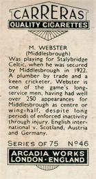 1934 Carreras Footballers #46 Maurice Webster Back