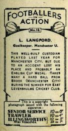 1934 J. A. Pattreiouex Footballers in Action #18 Len Langford Back