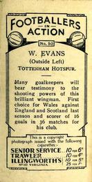 1934 J. A. Pattreiouex Footballers in Action #50 Willie Evans Back