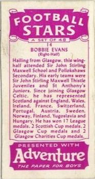 1957 D.C. Thomson Football Stars #14 Bobby Evans Back