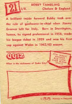 1964 A&BC Footballers #21 Bobby Tambling Back