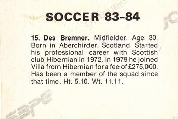 1983-84 FKS Publishers Soccer Stars #15 Des Bremner Back