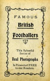 1921 D.C. Thomson Famous British Footballers #NNO Jack Silcock Back