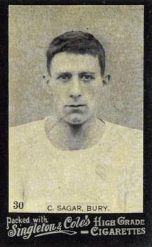 1905 Singleton & Cole's Footballers #30 Charlie Sagar Front