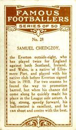 1923 British American Tobacco Famous Footballers #28 Sam Chedgzoy Back