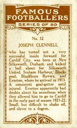 1923 British American Tobacco Famous Footballers #32 Joe Clennell Back